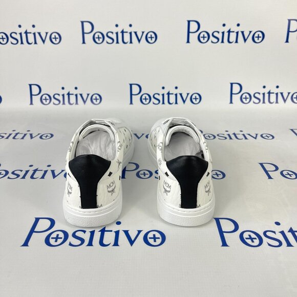 MCM Terrain Derby Visetos White Leather Low Top Sneakers US 11 EU 44 - Picture 6 of 8